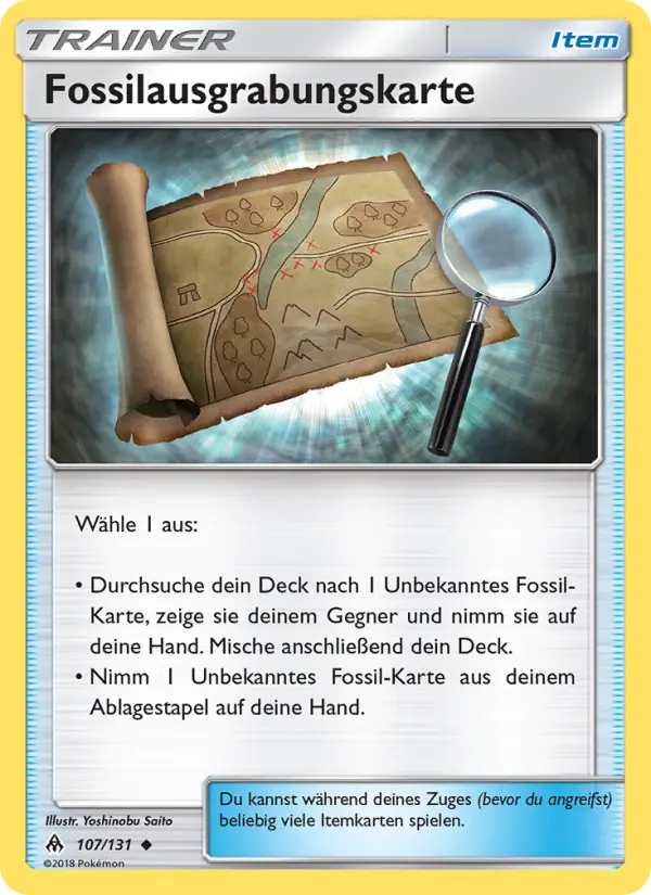 Fossilausgrabungskarte