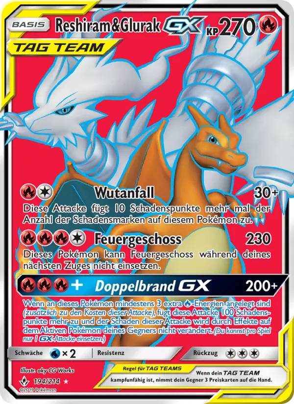 Reshiram & Glurak GX